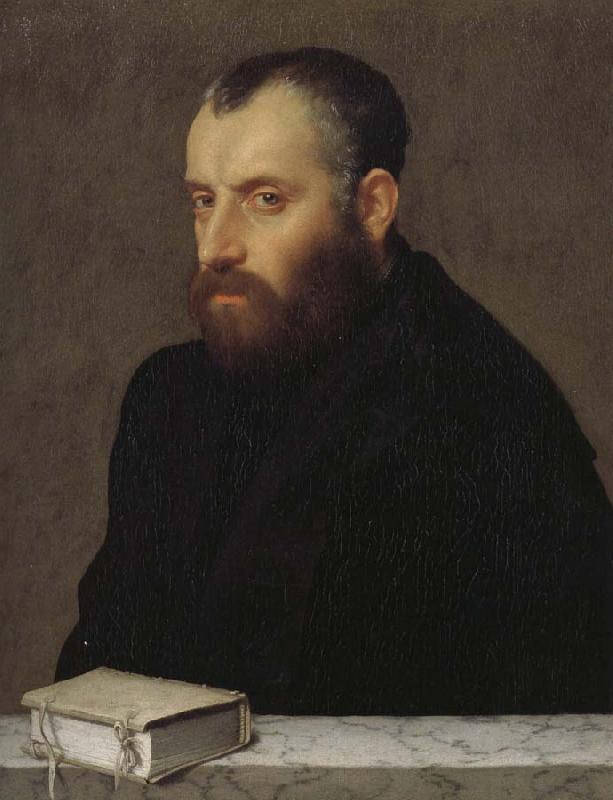 Giovanni Battista Moroni Has the book Portrait of a gentleman oil painting image